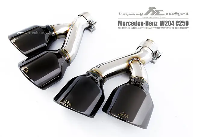 Fi Exhaust Mercedes-Benz C180/C200/C250 Front Pipe + Mid Y-Pipe + Valvetronic Mufflers + Quad Tips 3