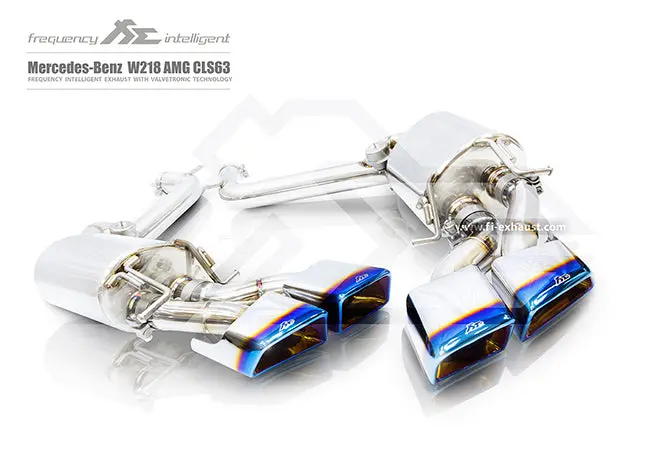 Fi Exhaust Mercedes-Benz Cls63 Amg Mid X Pipe + Valvetronic Mufflers + Quad Tips 4
