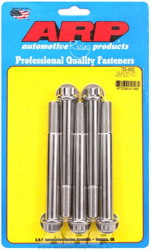 Arp Stainless Steel Socket Head Cap Bolts, Grade 8740, Part #755-4500 1
