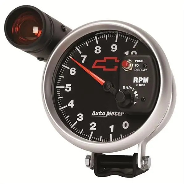 Autometer 3699-00406 Sport-Comp Ii Chevy Red Bowtie Tachometer – 5-Inch Analog Gauge With Led Lighting 1