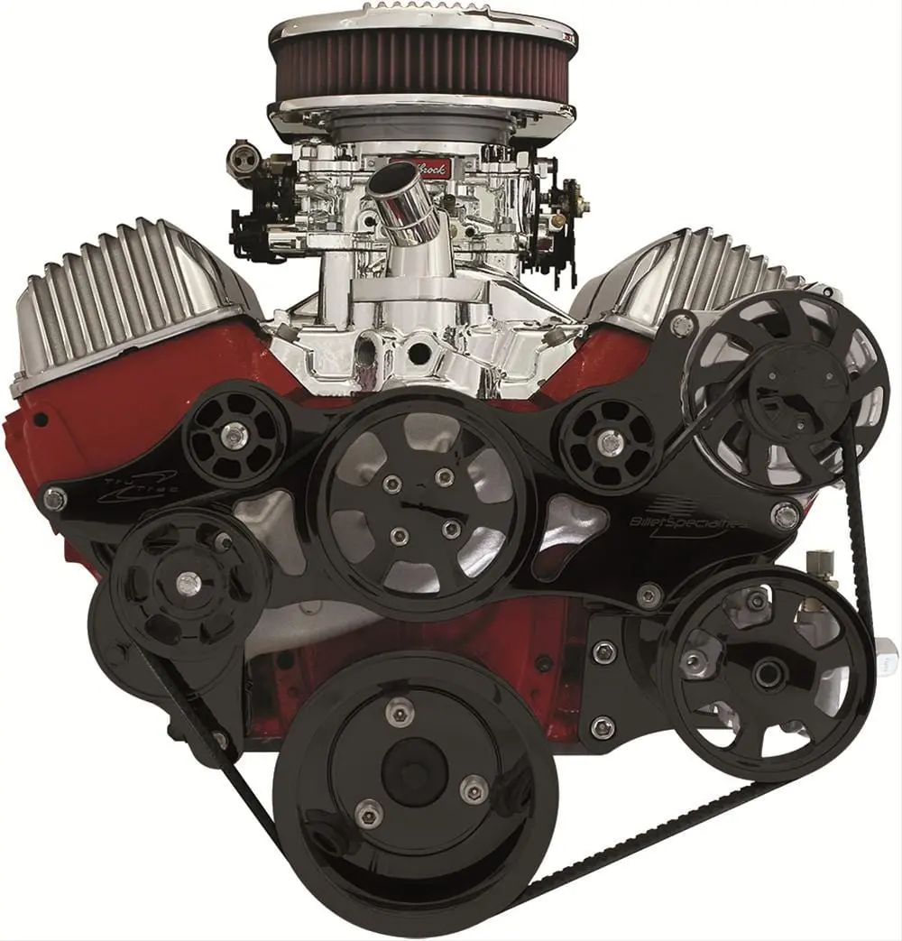 Billet Specialties Blk14405 Tru Trac Serpentine Drive System – A/C-Free Configuration 1
