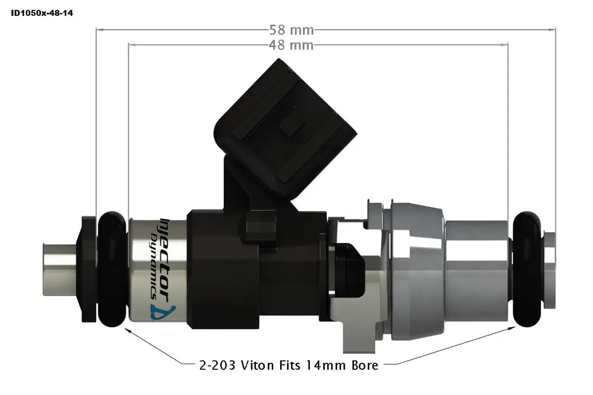 Injector Dynamics Id1050X High-Flow Fuel Injectors – Low-Impedance Ev6 Style 1